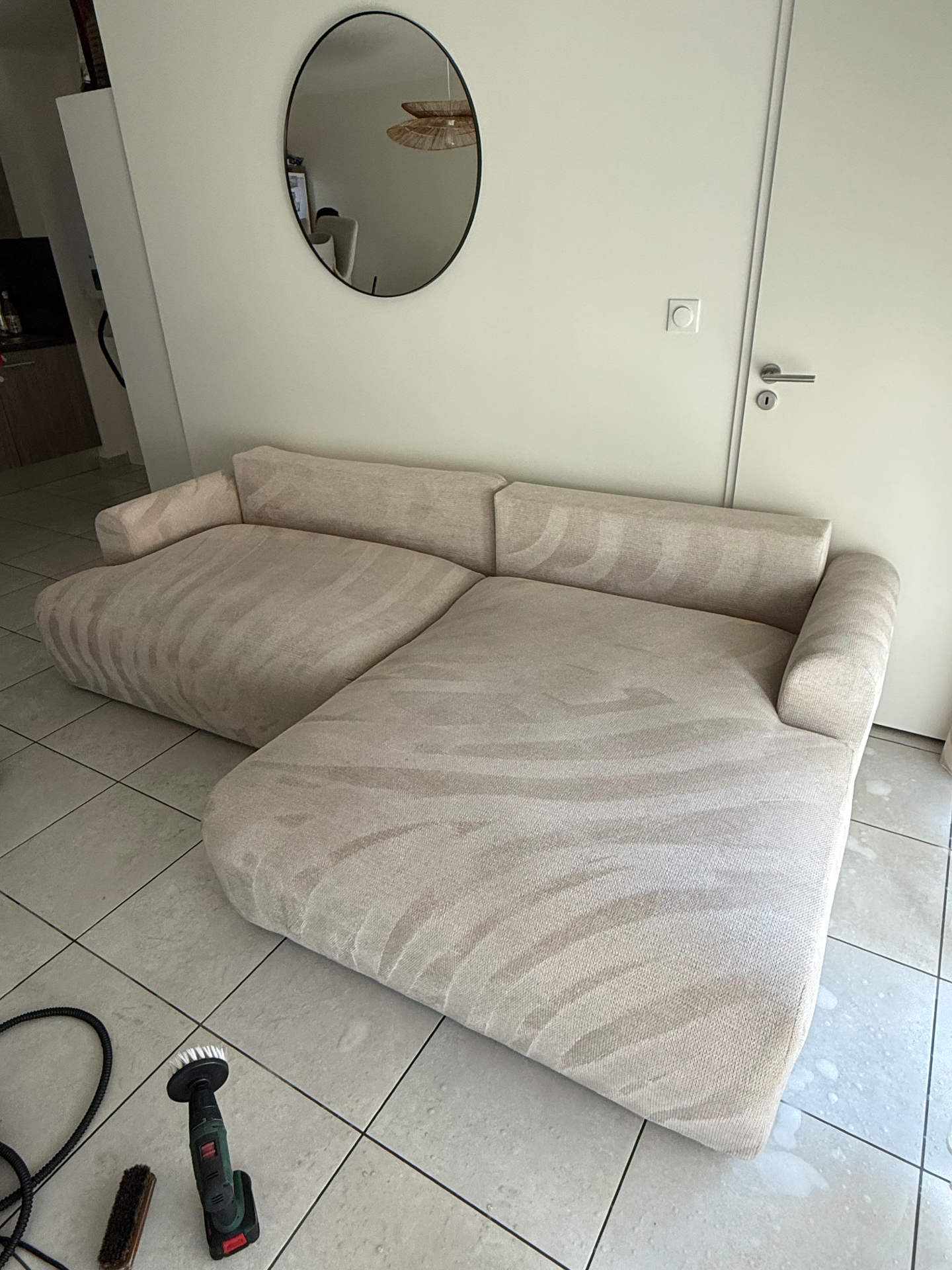 Canapé textile après